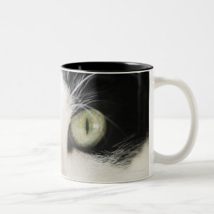 Domestic cat portrait Two-Tone coffee mug