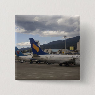 Domestic Chinese jet airliners lined up at 15 Cm Square Badge