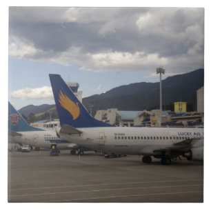 Domestic Chinese jet airliners lined up at Ceramic Tile