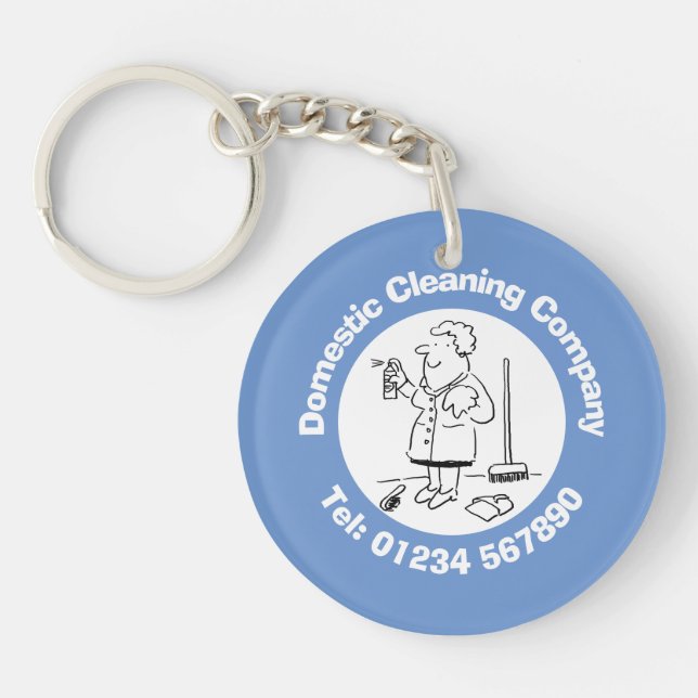 Domestic Cleaners & Cleaning. Promotional Key Ring (Front)