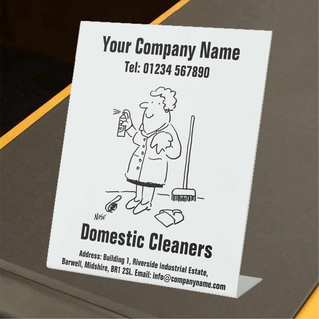 Domestic Cleaning Company Office Pedestal Sign (Creator Uploaded)