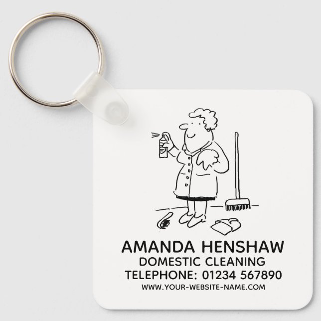 Domestic Cleaning Promotional Keychain (Front)