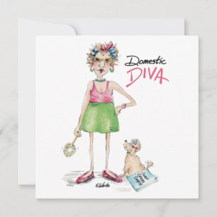Domestic Diva must do chores or maybe play cards? Card