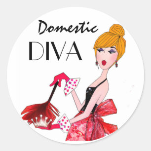 "Domestic Diva" Stickers