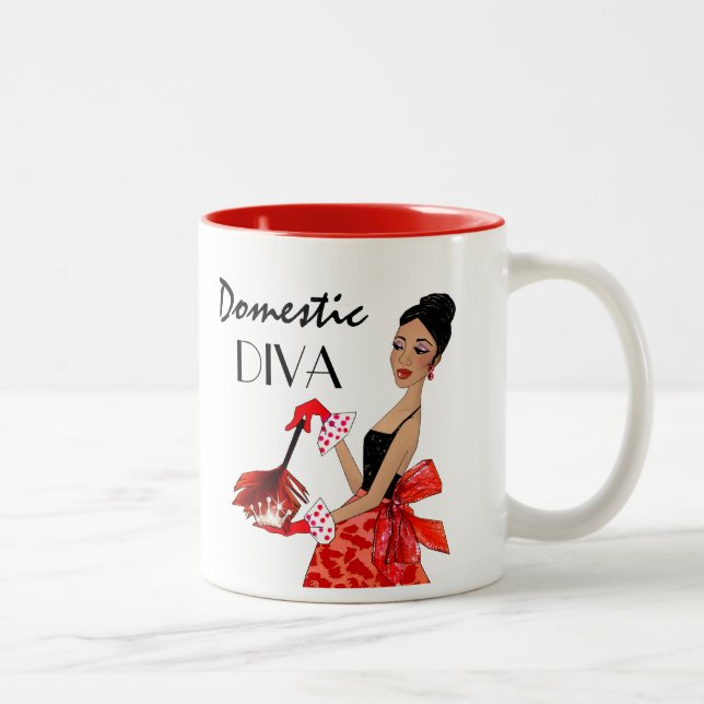 "Domestic Diva" Two-Tone Coffee Mug (Right)