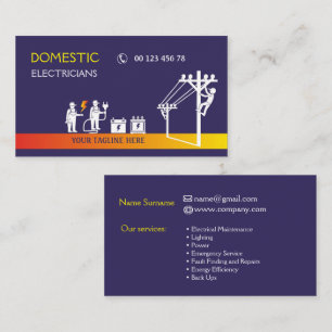Domestic electricians business card