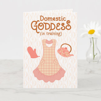 Domestic Goddess (in Training) – Funny Retro Apron Card