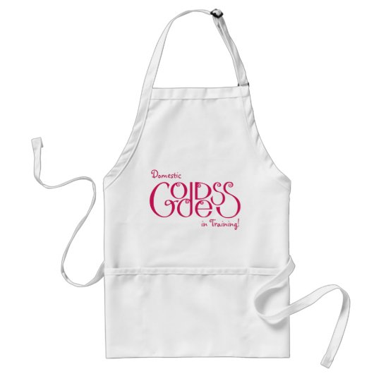 Domestic Goddess in Training hot pink Apron