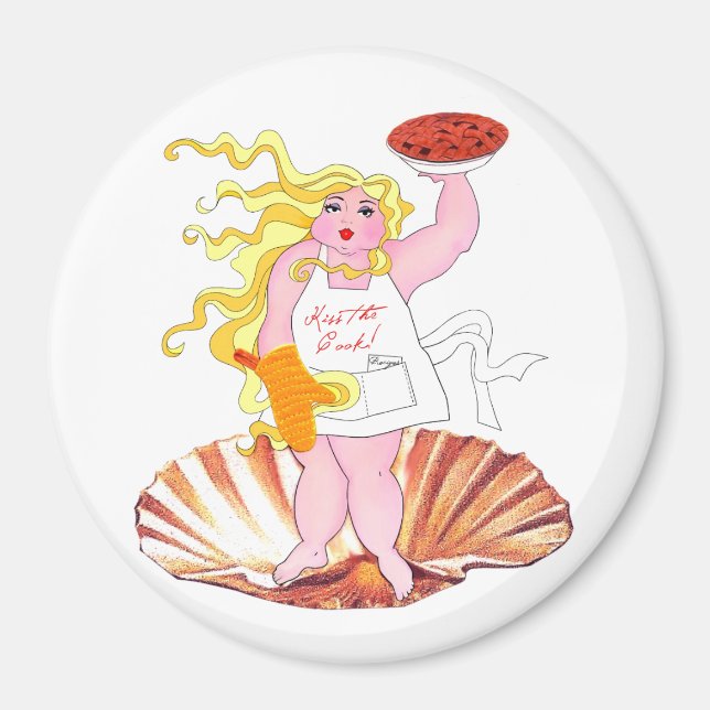 "Domestic Goddess" - Kiss the Cook! Magnet (Front)