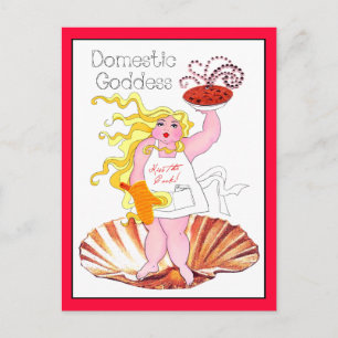 "Domestic Goddess" - Kiss the Cook! Postcard