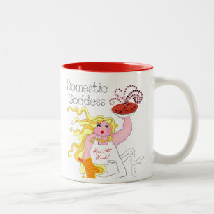 "Domestic Goddess" - Kiss the Cook! Two-Tone Coffe Two-Tone Coffee Mug