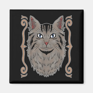 Domestic Long Hair Cat Magnet