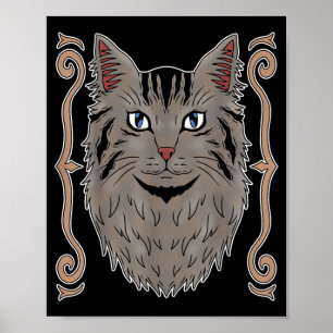 Domestic Long Hair Cat Poster