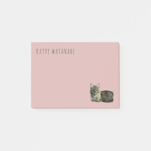 Domestic Medium Hair Cat   Add Your Name Post-it Notes