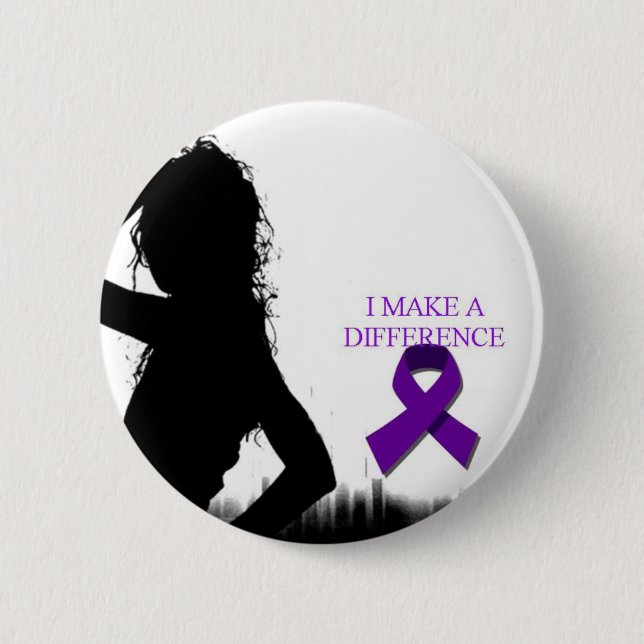 DOMESTIC VIOLENCE 6 CM ROUND BADGE (Front)