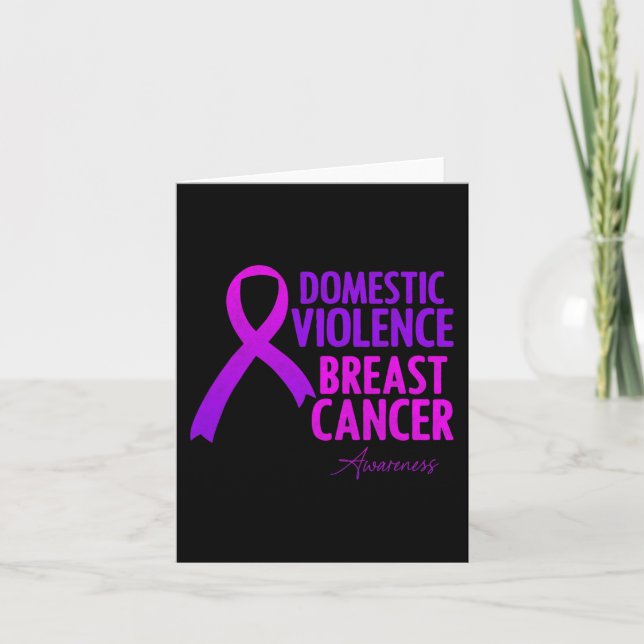Domestic Violence And Breast Cancer Awareness Mont Card (Front)