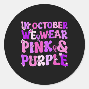 Domestic Violence And Breast Cancer Awareness Mont Classic Round Sticker