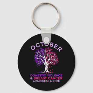 Domestic Violence And Breast Cancer Awareness Mont Key Ring