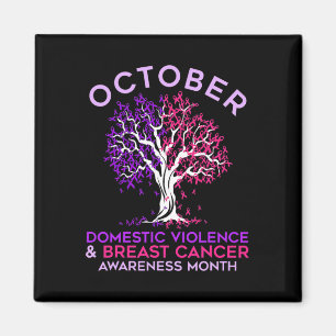 Domestic Violence And Breast Cancer Awareness Mont Magnet