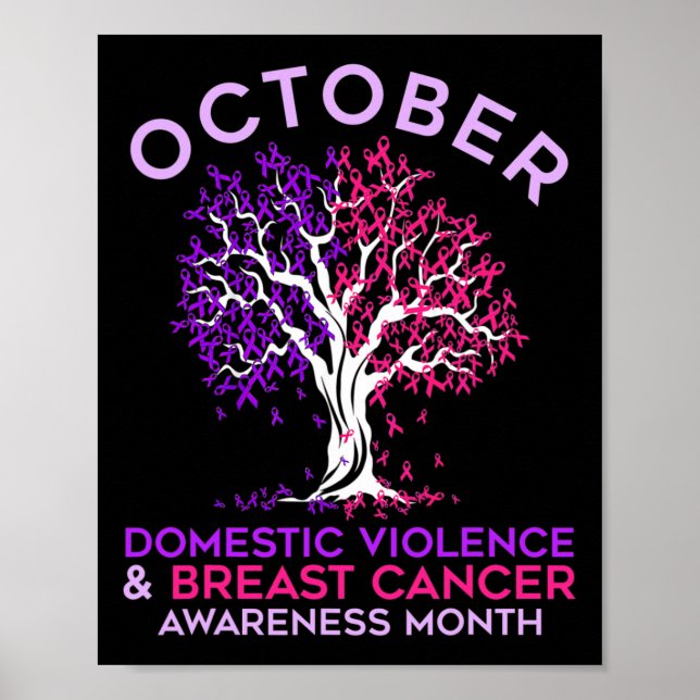 Domestic Violence And Breast Cancer Awareness Mont Poster (Front)