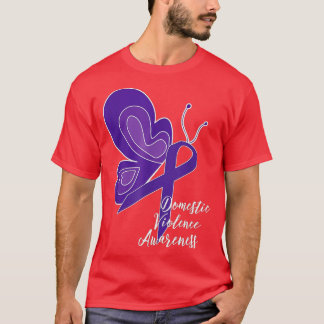 DOMESTIC VIOLENCE AWARENESS ABUSE PURPLE RIBBON BU T-Shirt