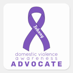 Domestic Violence Awareness Advocate White Square Sticker
