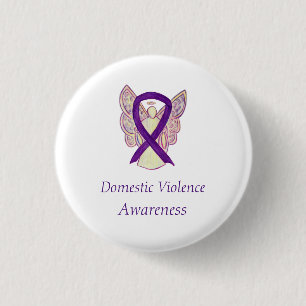 Domestic Violence Awareness Angel Ribbon Pin