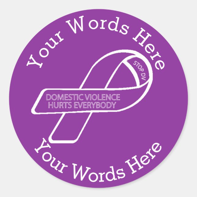 Domestic Violence Awareness Custom Classic Round Sticker (Front)
