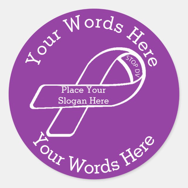 Domestic Violence Awareness Customizalbe Classic Round Sticker (Front)