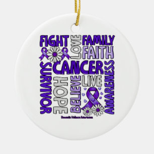 Domestic Violence Awareness - Fight love survivor  Ceramic Ornament