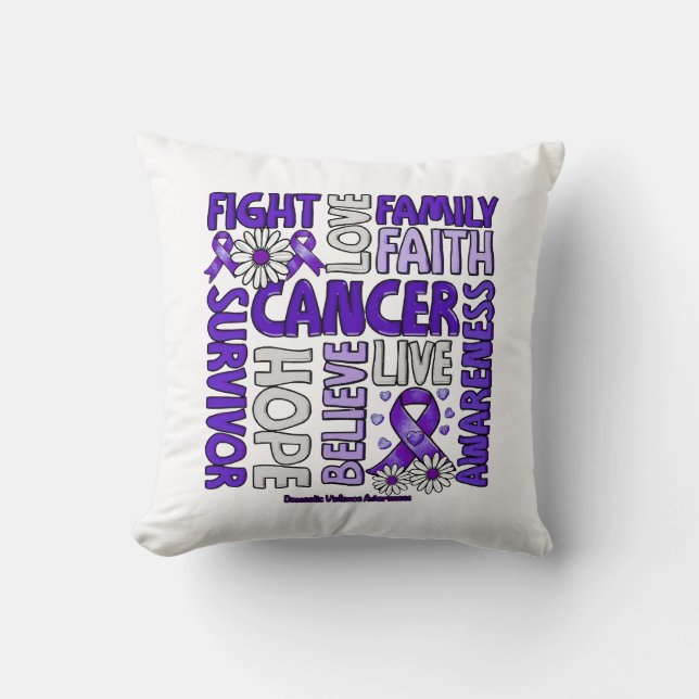 Domestic Violence Awareness - Fight love survivor  Cushion (Front)