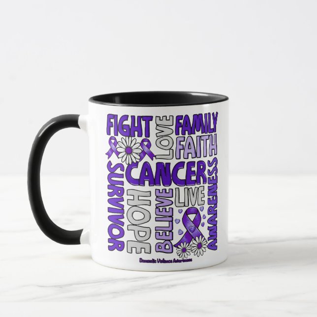 Domestic Violence Awareness - Fight love survivor  Mug (Left)