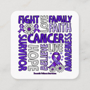 Domestic Violence Awareness - Fight love survivor Square Business Card