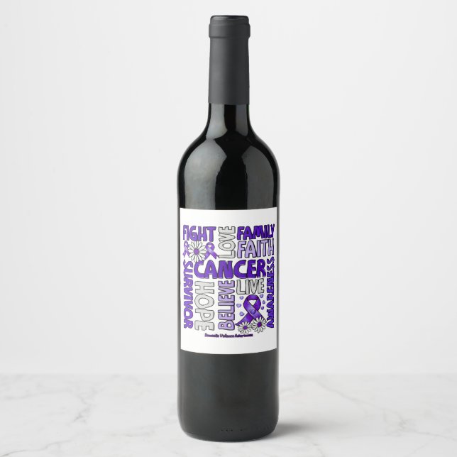 Domestic Violence Awareness - Fight love survivor  Wine Label (Front)