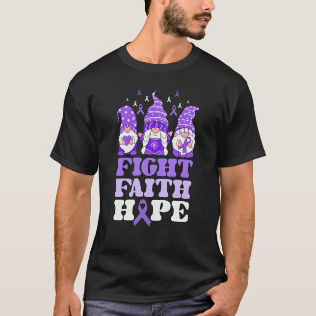 Domestic Violence Awareness Gnomes Fight Faith Hop T-Shirt (Front)