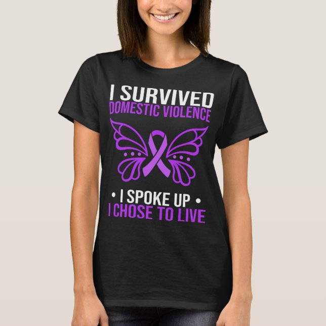 Domestic Violence Awareness I spoke up Purple T-Shirt (Front)
