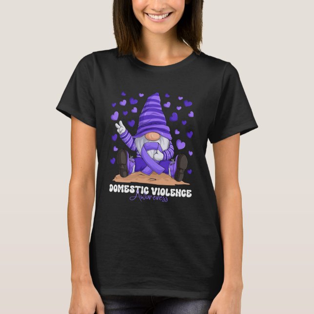 Domestic Violence Awareness Month Purple Ribbon Gn T-Shirt (Front)