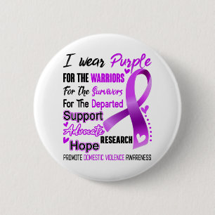Domestic Violence Awareness Month Ribbon Gifts 6 Cm Round Badge