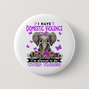 Domestic Violence Awareness Month Ribbon Gifts 6 Cm Round Badge