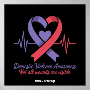 Domestic Violence Awareness Not All Wounds Visible Poster