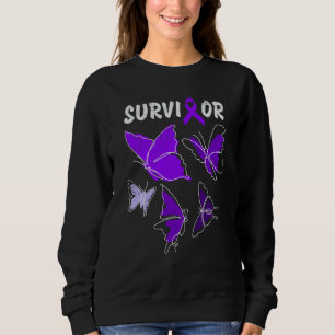 Domestic Violence Awareness purple butterflies Sur Sweatshirt