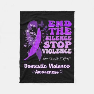 Domestic Violence Awareness Ribbon Butterflies Fleece Blanket