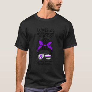 Domestic Violence Awareness Ribbon Messy Bun Suppo T-Shirt