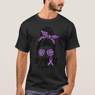 Domestic Violence Awareness Ribbon Messy Bun Suppo T-Shirt