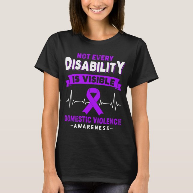 Domestic Violence Awareness Ribbon Support Gifts T-Shirt (Front)