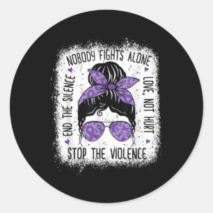 Domestic Violence Awareness Stop End Domestic Viol Classic Round Sticker