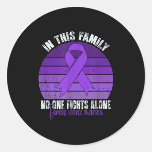 Domestic Violence Awareness Suprt Retro Domestic V Classic Round Sticker