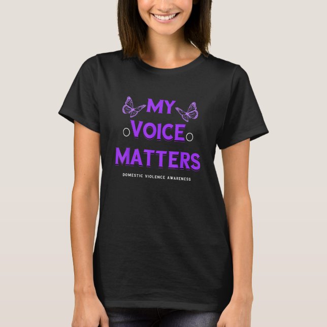 Domestic Violence Awareness Voice World Narcissist T-Shirt (Front)
