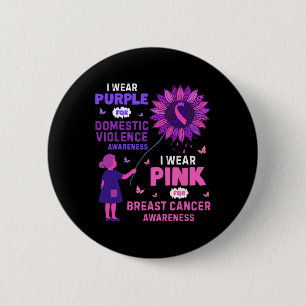 Domestic Violence Breast Cancer Awareness 6 Cm Round Badge