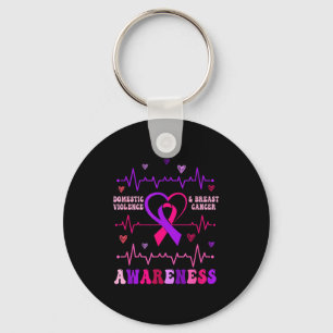 Domestic Violence Breast Cancer Awareness Artwork Key Ring